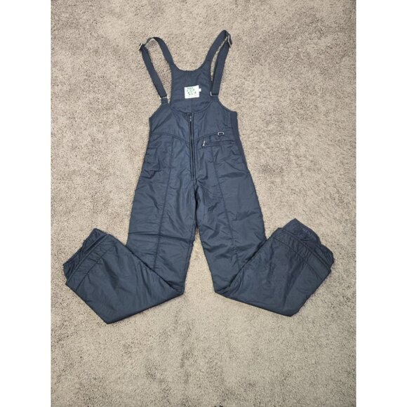Vintage Ski Trails Snow Bib Overalls Pants Size 32 Blue Nylon Insulated - Picture 1 of 11